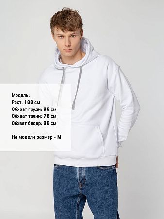Толстовка с капюшоном Unit Kirenga Heavy, белая, размер XS