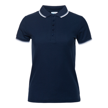 Рубашка поло женская STAN с окантовкой хлопок/полиэстер 185, 04BK, Тёмно-синий,  (46)  (54/XXXL)
