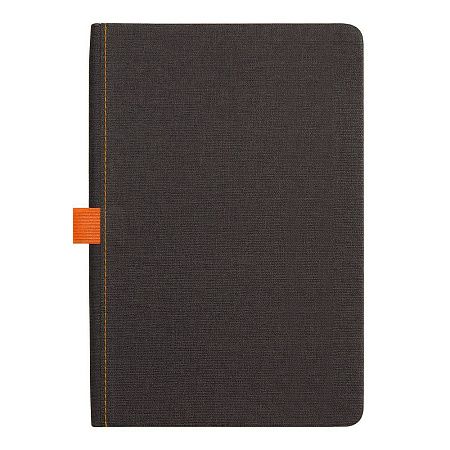 Блокнот Forest  Alfa Orion Rosewood А5, недатированный, в твердой обложке, темно-серый с оранжевой резинкой и петлей для ручки