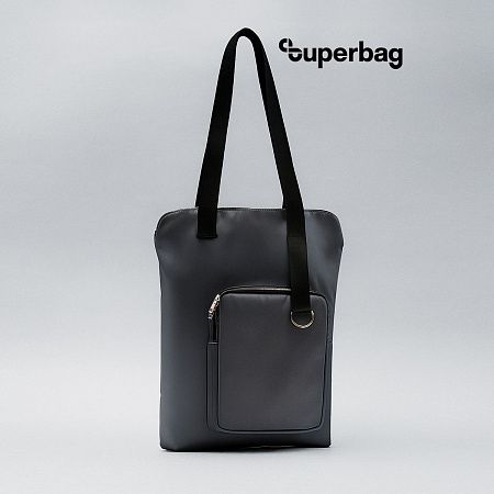 Шоппер Superbag Pocket, с внутренним креплением (карабин) и чехлом для мелочей