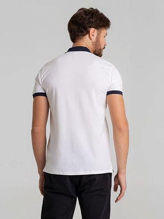 Рубашка поло Prince 190, белая с темно-синим, размер XXL