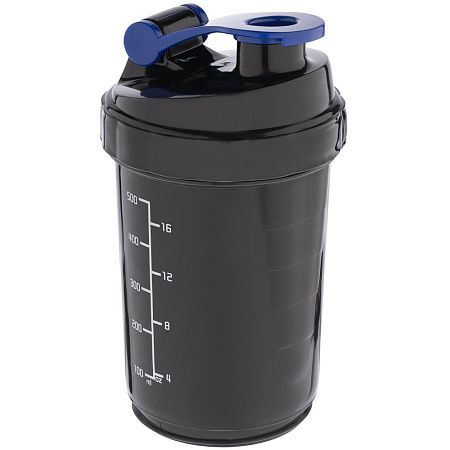 Спортивный шейкер с контейнером Tonus, черно-синий