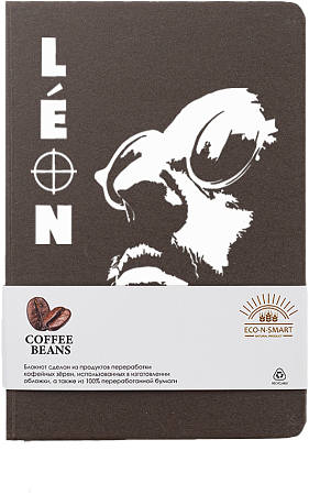 Блокнот из растительного сырья Tutti Frutti в твёрдом переплёте, кофейный