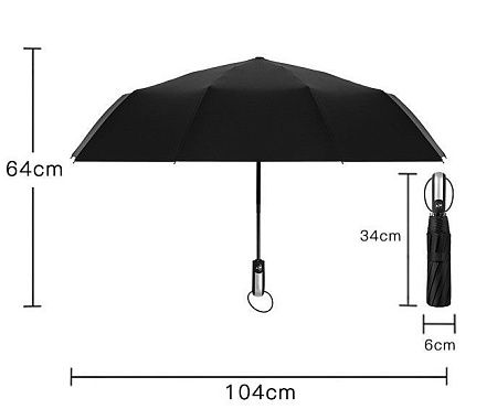 Зонт складной автоматический Forest BERGEN, диаметр 103 см, радиус 23 дюйма, 10 панелей, с UV защитой без подарочной коробки, бордовый