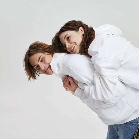 Худи оверсайз унисекс Фьюжн (Fusion), белый