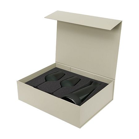 Подарочный набор декантер + 2 бокала для вина Эмеральд (Emerald) в серой коробке