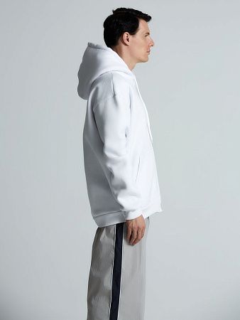 Толстовка унисекс оверсайз Zippy, белая, размер XL/2XL