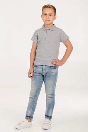 Рубашка поло детская Virma Kids, серый меланж, размер 6 лет (106-116 см)