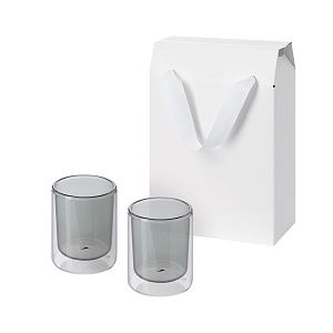 Подарочный набор 2 cтеклянных стакана Марло (Marlo) в коробке-пакете