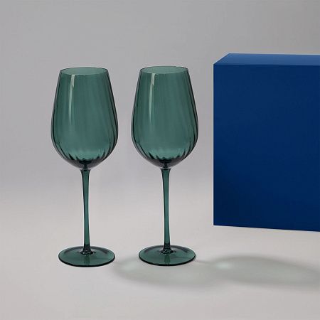 Подарочный набор 2 бокала для вина Капри (Capri) в синей коробке