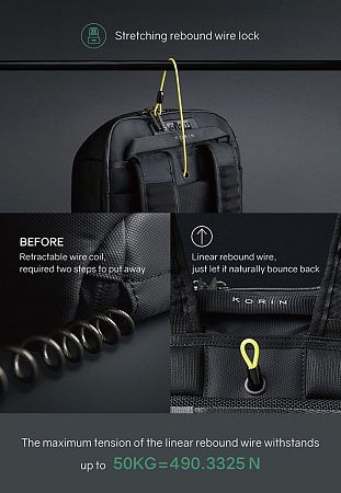 Рюкзак KORIN FlipPack 47х30х17 см, черный