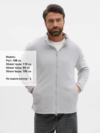 Куртка флисовая унисекс Nebo, светло-серая, размер S