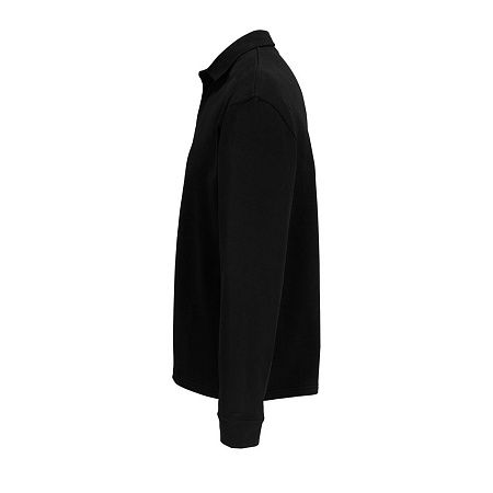 Рубашка поло оверсайз с длинным рукавом Heritage, черная, размер S