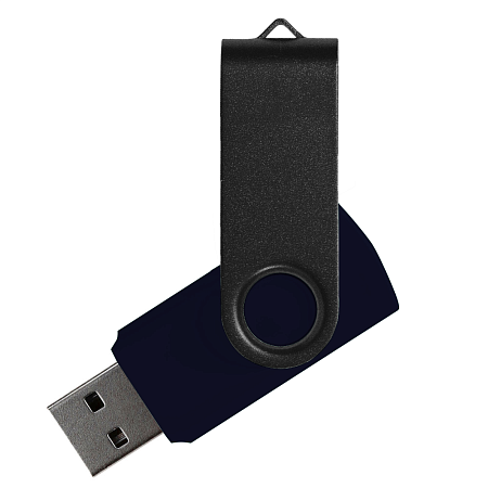 Флеш накопитель USB 2.0 Twister Сolor Mix 16GB, пластик Софт Тач/металл, черный/черный