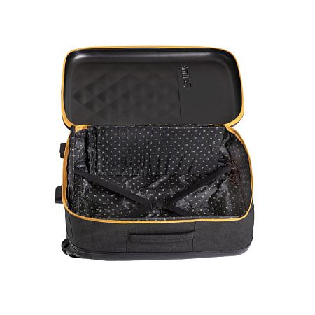 Чемодан складной Rollink Earth 55x40x20 см, 2 колеса, черный/оранжевый