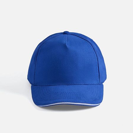 Бейсболка Long Beach, ярко-синяя с белым