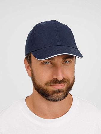 Бейсболка Buffalo, темно-синяя с белым