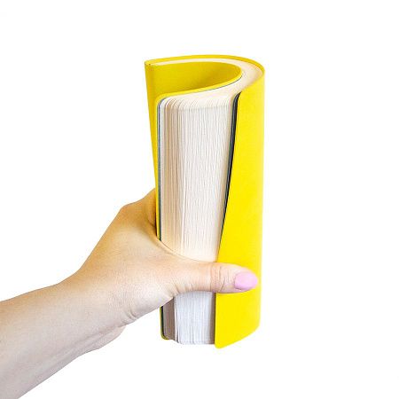 Бизнес-блокнот FUNKY, 130*210 мм, желтый,  серый форзац, мягкая обложка,  блок в линейку