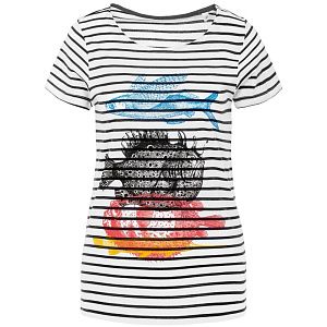 Футболка женская «Морские обитатели», белая с темно-синим, размер S