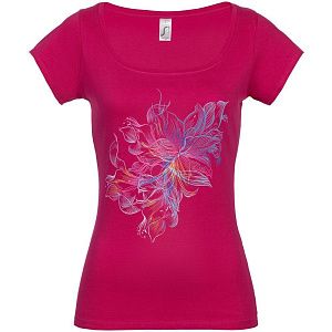 Футболка женская Vibrance, темно-розовая (фуксия), размер L
