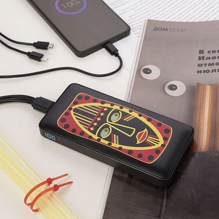 Внешний аккумулятор с цветной подсветкой Анкор Макс Плюс PD (Ancor PD Max Plus) 10000 mAh, черный