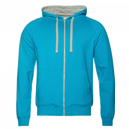 Толстовка мужская STAN с капюшоном на молнии футер без начёса 260, 61, Бирюзовый,  (32)  (54/XXL)