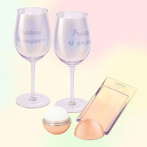 Подарочный набор "Поцелуй Авроры": набор бокалов, чехол для пропуска, бальзам