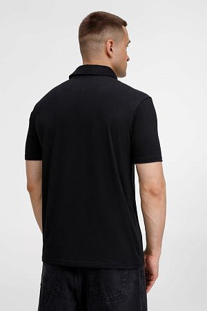 Рубашка поло унисекс Senti, черная, размер S