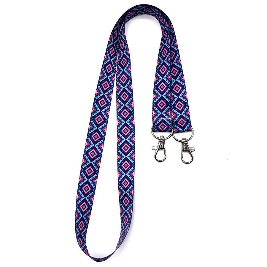 Ланъярд полноцветный Эл с двумя карабинами, 20 мм