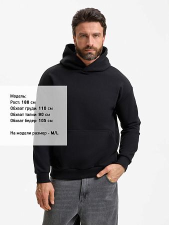 Худи унисекс оверсайз Daylero, черное, размер XS/S