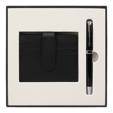 Набор подарочный Solution Superior Duo (ручка, футляр для кредитных карт), чёрный