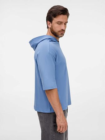 Футболка оверсайз унисекс с капюшоном Neofit, синяя, размер XS/S