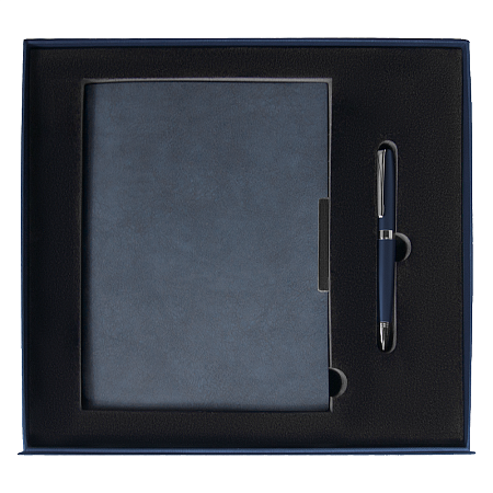 Набор подарочный Solution Prestige Duo (Ежедневник B5, ручка шариковая), темно-синий
