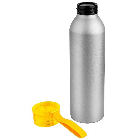 Бутылка для воды VIKING SILVER 650мл. Серебристая с желтой крышкой 6141.04