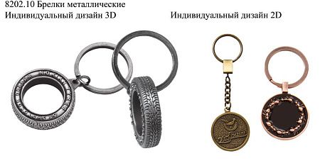 Брелки металлические