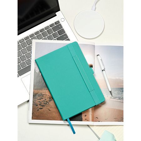 Ежедневник Альфа (Alpha) недатированный, серый/бирюзовый