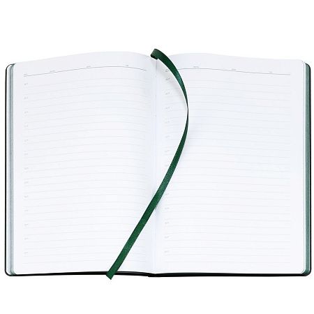 Ежедневник Bookmark, недатированный, черный с зеленым
