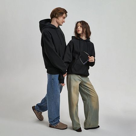 Худи релакс унисекс Адвенче (Adventure), черный, размер XL/2XL