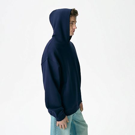 Худи оверсайз унисекс Фьюжн (Fusion), темно-синий, размер 3XL/4XL