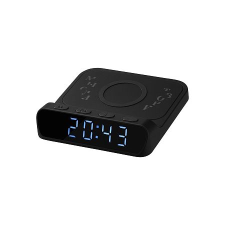 Зарядная станция с часами 15W Ригель (Rigel), черная