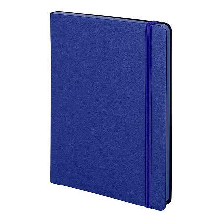 Бизнес-блокнот "RILY", формат А5,  синий, блок в точку