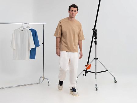 Футболка оверсайз унисекс Kosmos 2.0, бежевая, размер XL/2XL