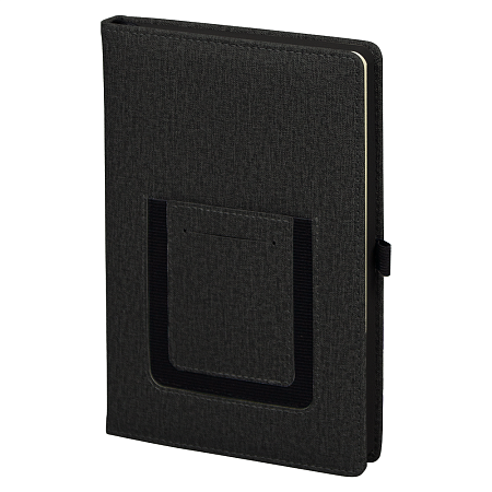 Ежедневник  Smart Wallet Cambric  A5, черный, недатированный, в твердой обложке с поролоном