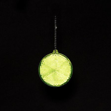 Пешеходный светоотражатель с цепочкой «Круг», неон-желтый