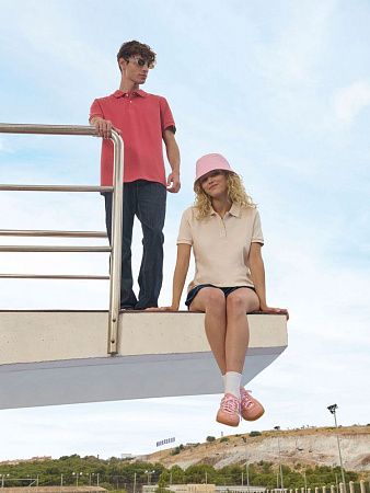 Рубашка поло унисекс Pacific, розовая (лососевая), размер S