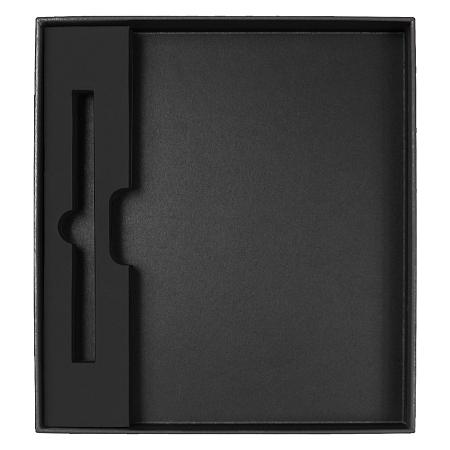 Коробка подарочная, размер  203*220*30 мм,  Solution Gift Linen  для ежедневника и ручки, антрацит (темное серебро)