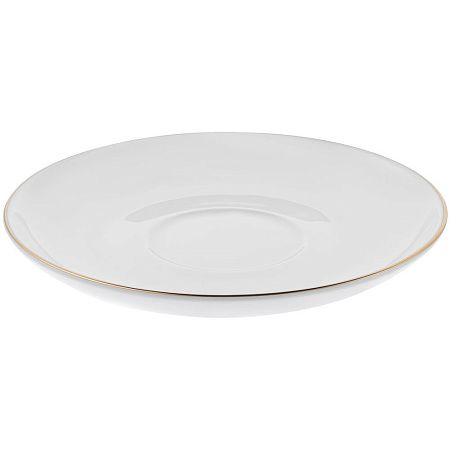 Кофейная пара Select, белая с серебристой отводкой