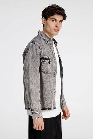 Куртка джинсовая O3, серая, размер XS/S