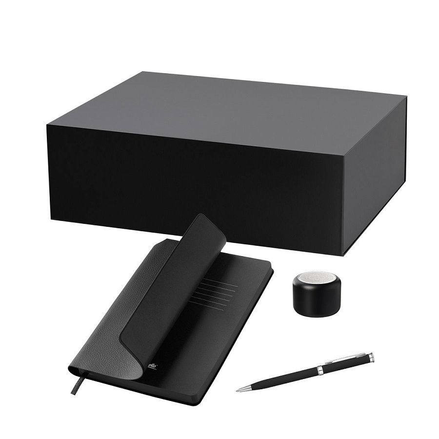 Подарочный набор Пэшн, Молто (Passion, Molto), черный (колонка, ежедневник, ручка)