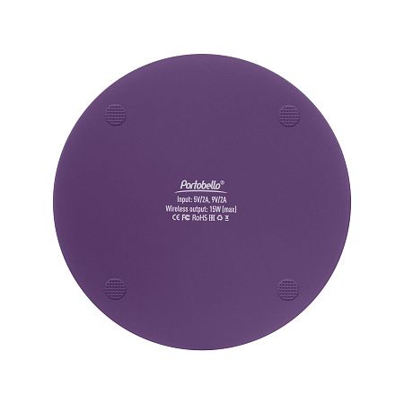 Беспроводное зарядное устройство с подсветкой 15W Аурис (Auris), фиолетовое